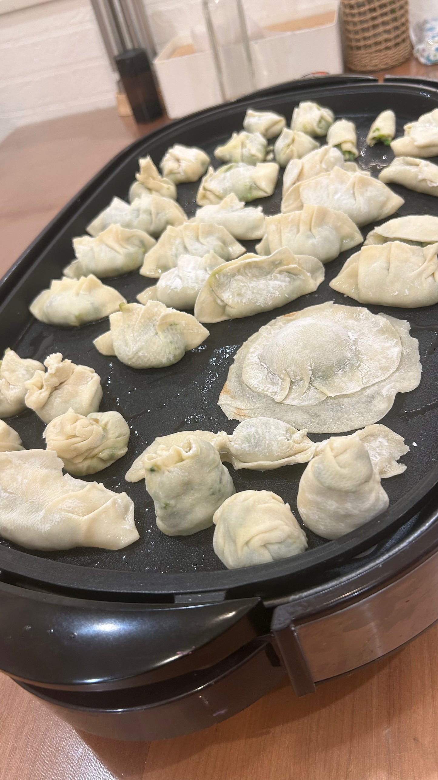 Cooking original Gyoza at a Japanese Home