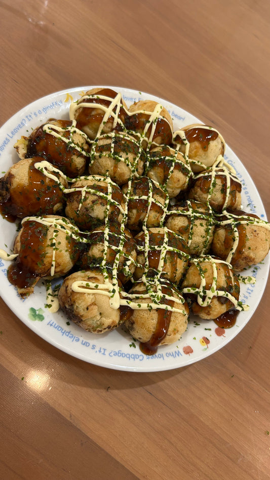 Cooking Takoyaki at Japanese Home in Osaka