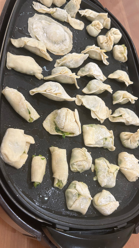 Cooking original Gyoza at a Japanese Home