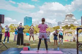 [July 28th in Kobe] Yoga and water play at the Temple in Takarazuka/Kobe